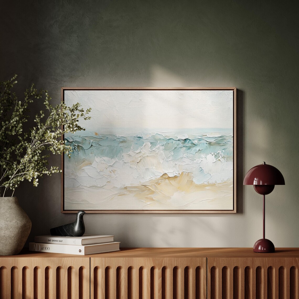 Ocean Waves Abstract Art Print, Coastal Seascape - Image 3