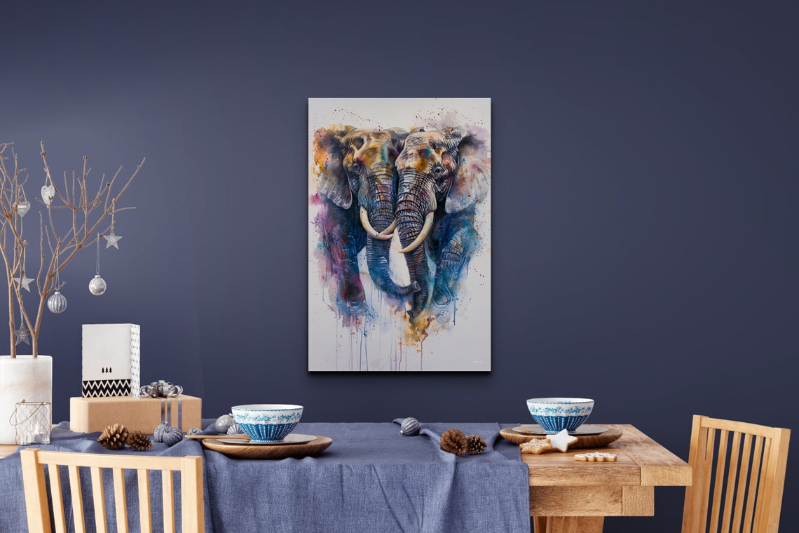 Watercolor Elephants Wall Art Print - Image 5