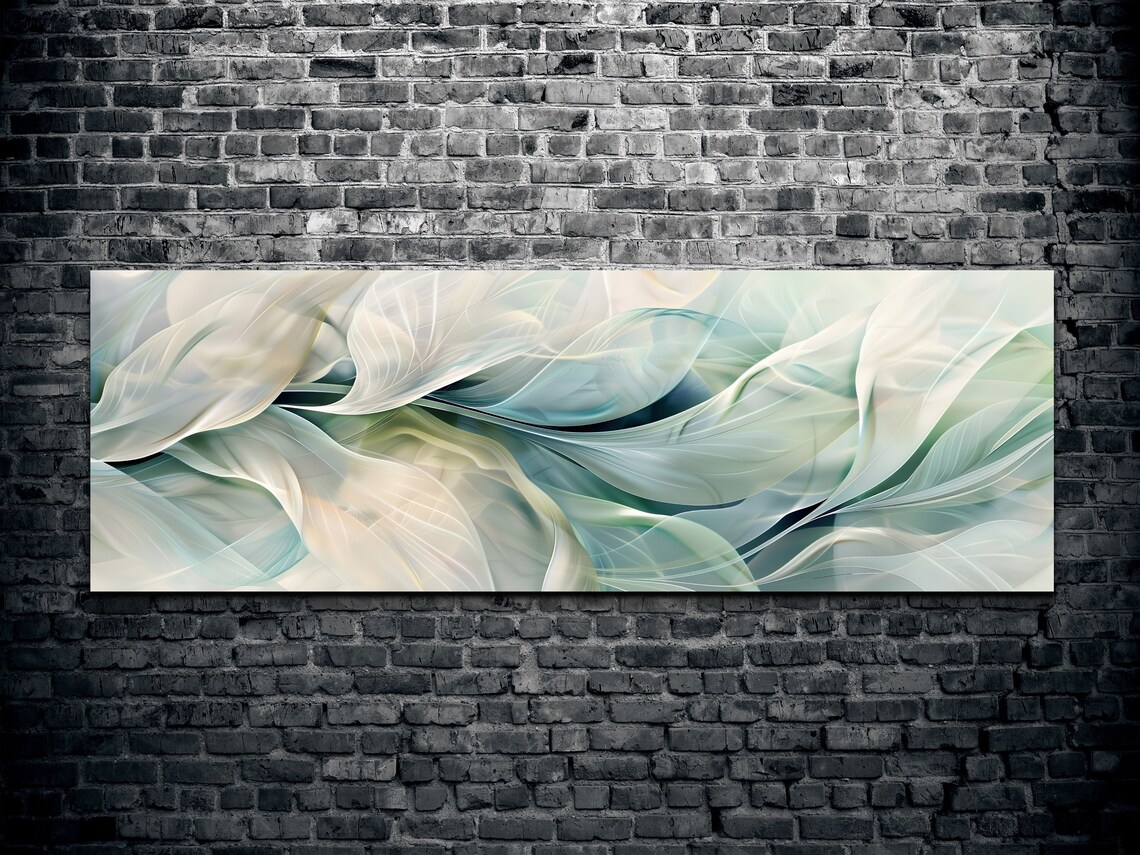 Panoramic Floral Abstract Plants Art Print - Image 2