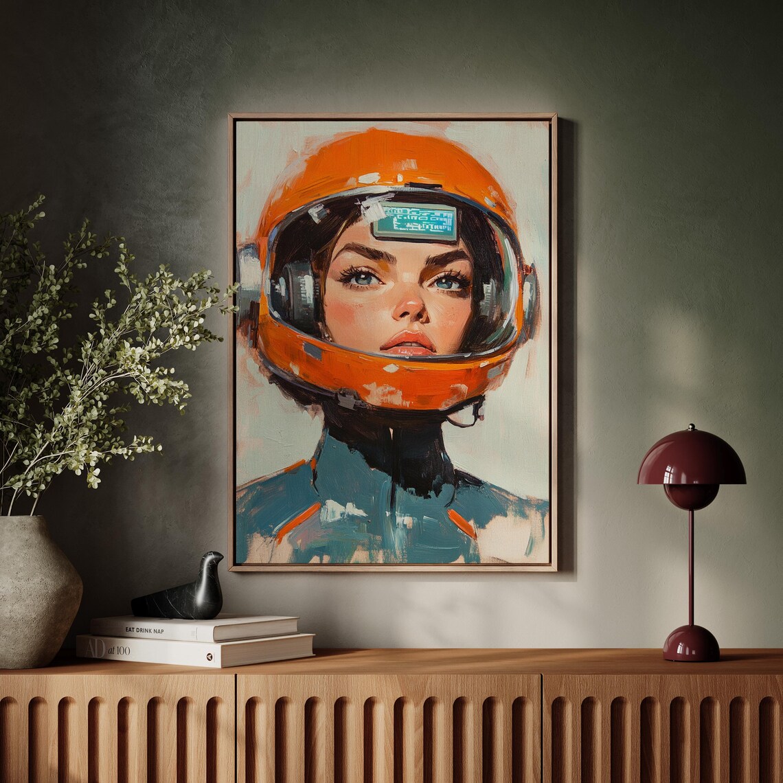 Bold Female Astronaut Portrait, Futuristic Space Explorer Art Print - Image 5