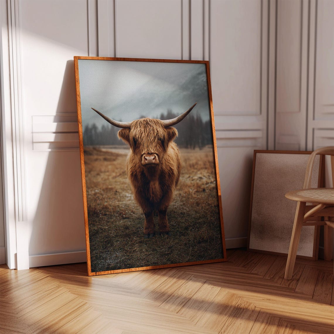 Highland Cow Rustic Farmhouse Art Print