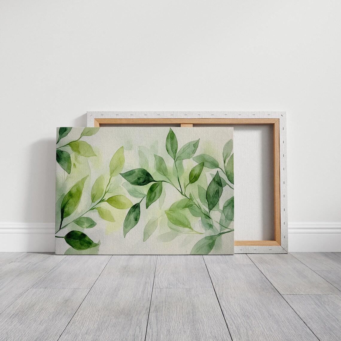 Green Watercolor Leaves Botanical Wall Art - Image 7