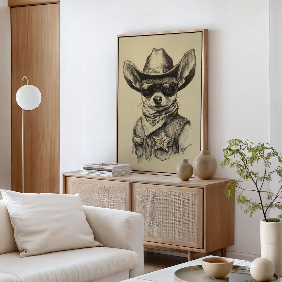 Cowboy Chihuahua Sheriff Dog Wearing Sunglasses Funny Poster - Image 5