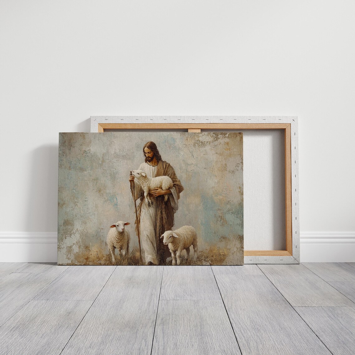 Jesus Holding A Lamb Christian Wall Art Print