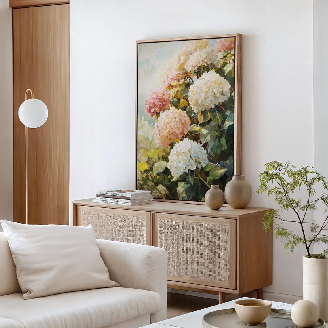 Hydrangea Blooms Impressionist Floral Garden Scene Art Poster - Image 5