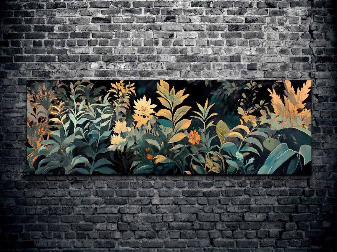 Panoramic Floral Abstract Plants, Wall Art Print - Image 2