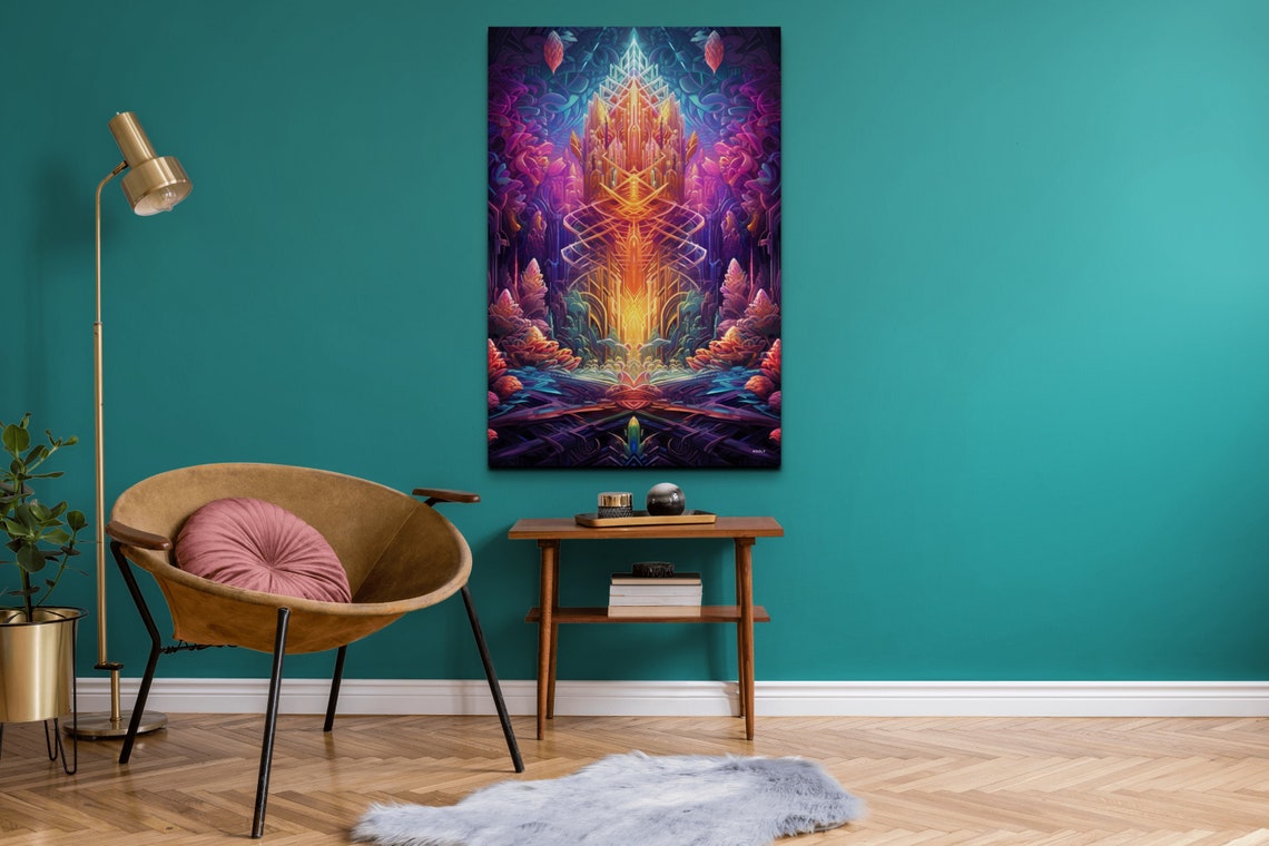 Psychedelic Crystal Temple Abstract Colorful Visionary Art Poster - Image 6