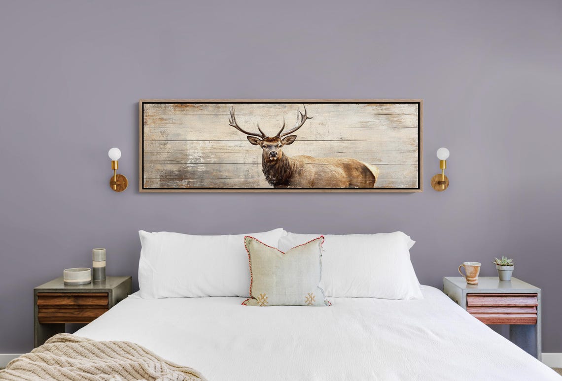 Rustic Deer Majestic Buck Weathered Wood Background Wildlife Poster - Image 4