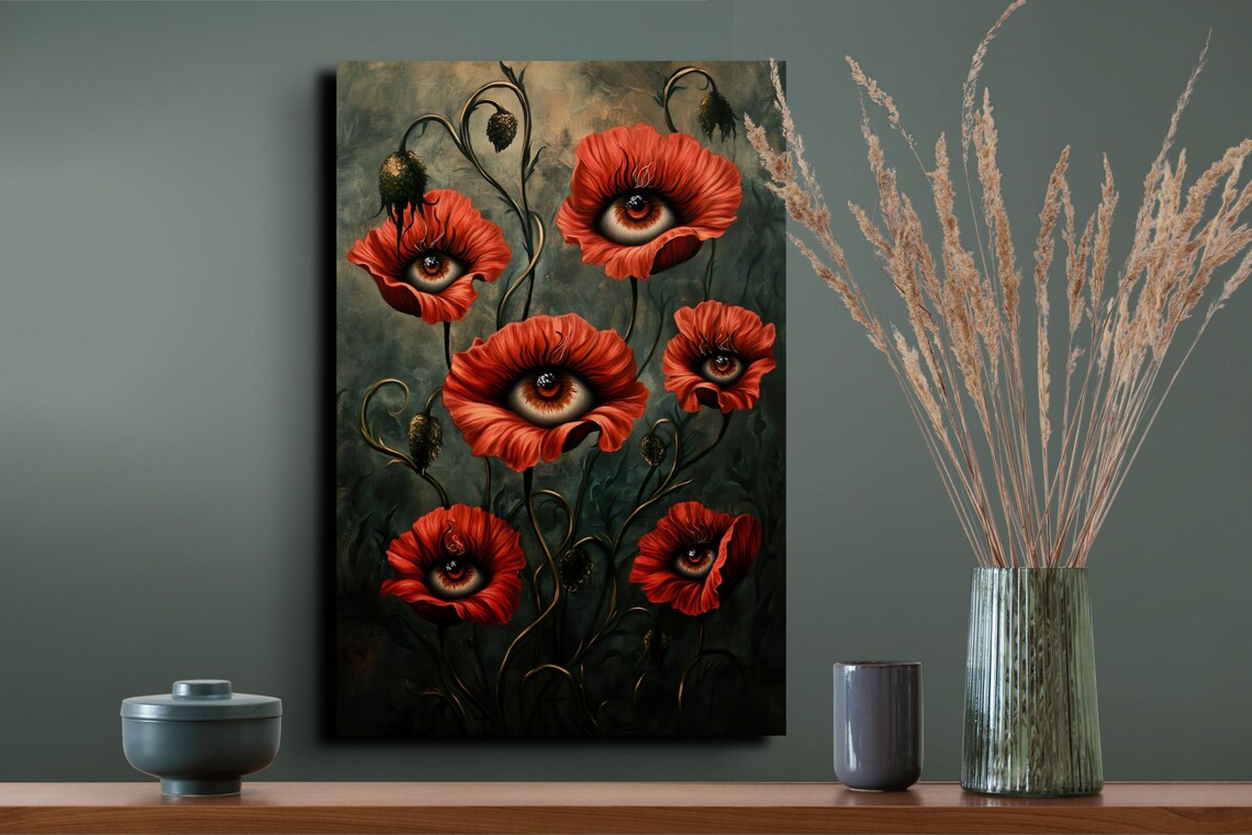 Watchful Roses Halloween Spooky Season Art