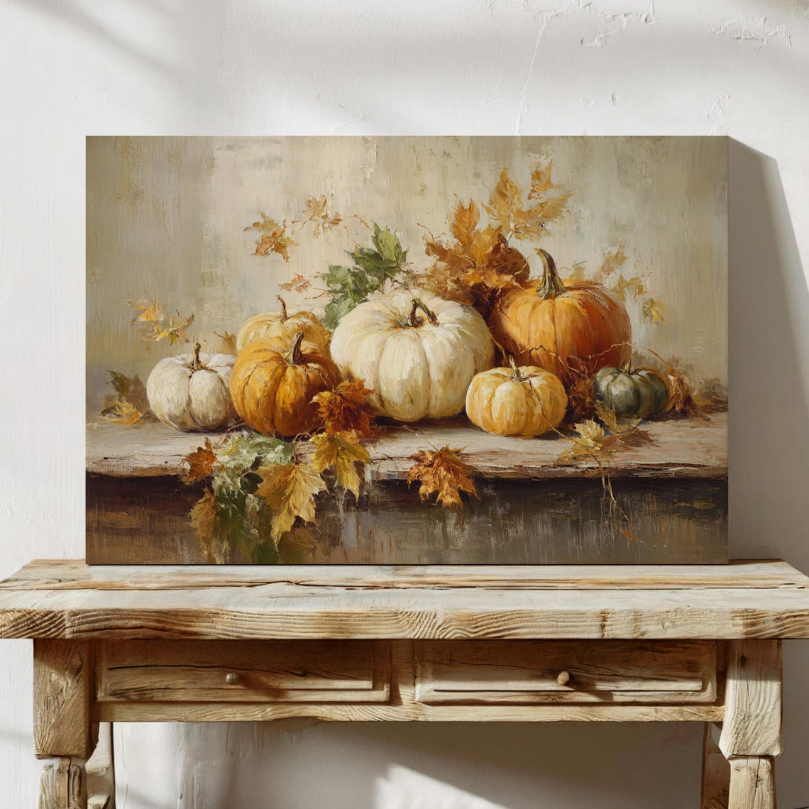 Autumn Pumpkin Still Life Art Print, Halloween Decor