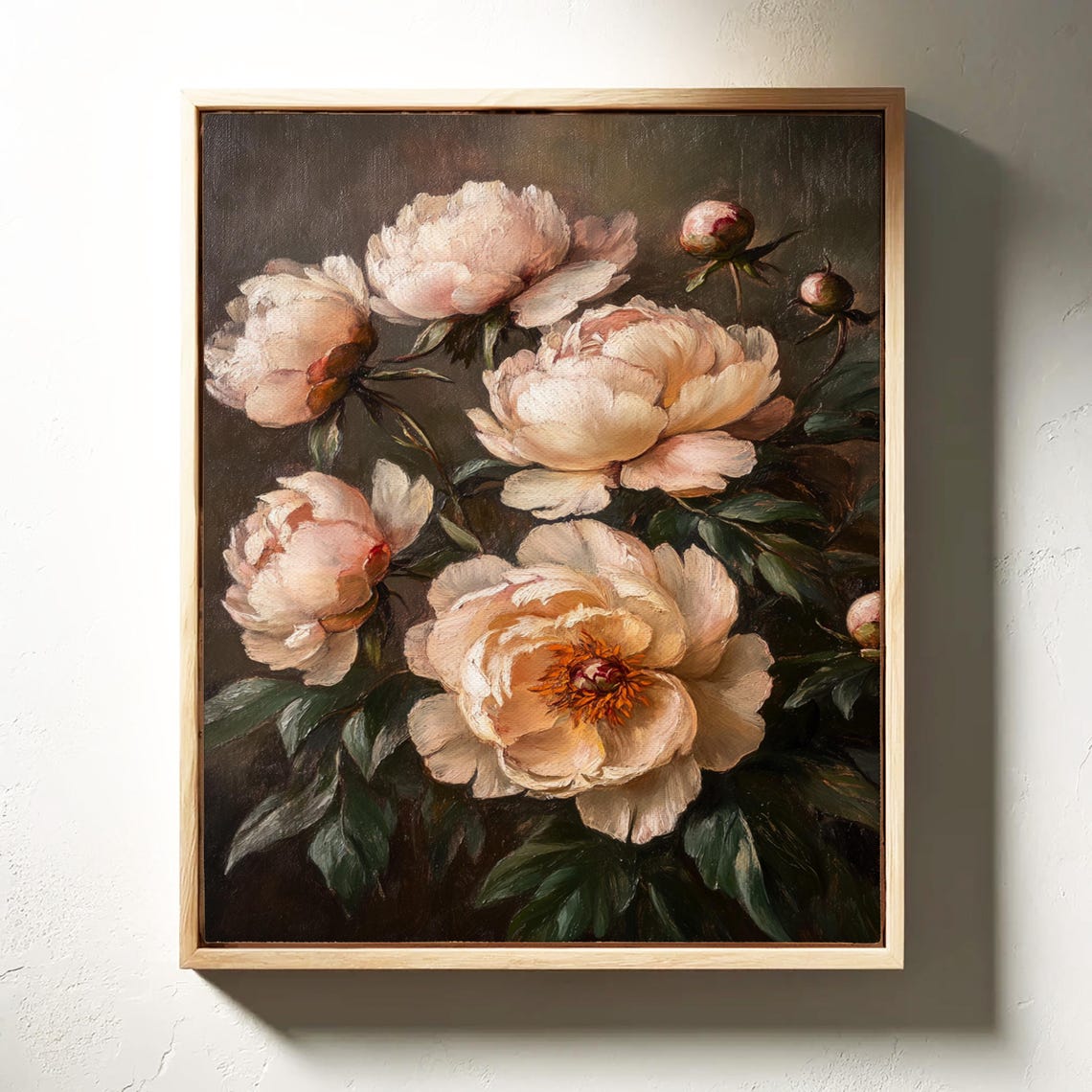 Elegant White Peonies Vintage Oil Painting Style Floral Poster - Image 7