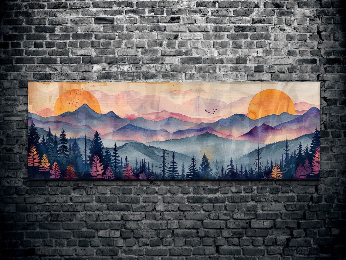 Adirondack Mountains Mid-Century Modern Landscape - Image 2