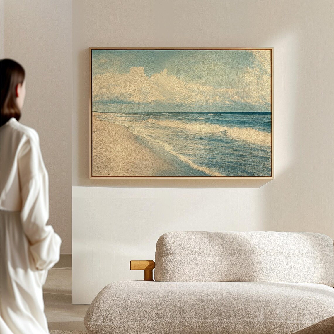 Vintage Coastal Ocean Beach Scene Wall Art Print - Image 7