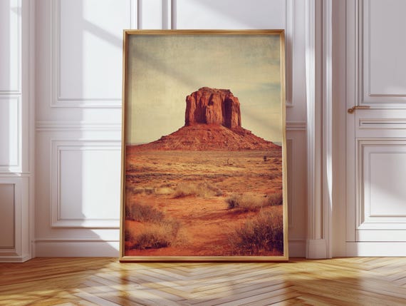 Monument Valley Canvas Wall Art Desert Butte Landscape Print Southwestern Rustic Decor Western Artwork For Living Room