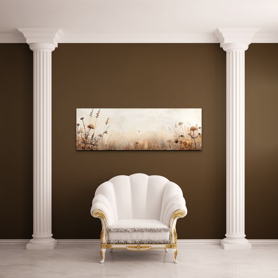 Dried Wildflowers Sepia Botanical Minimalist Neutral Art Poster - Image 7