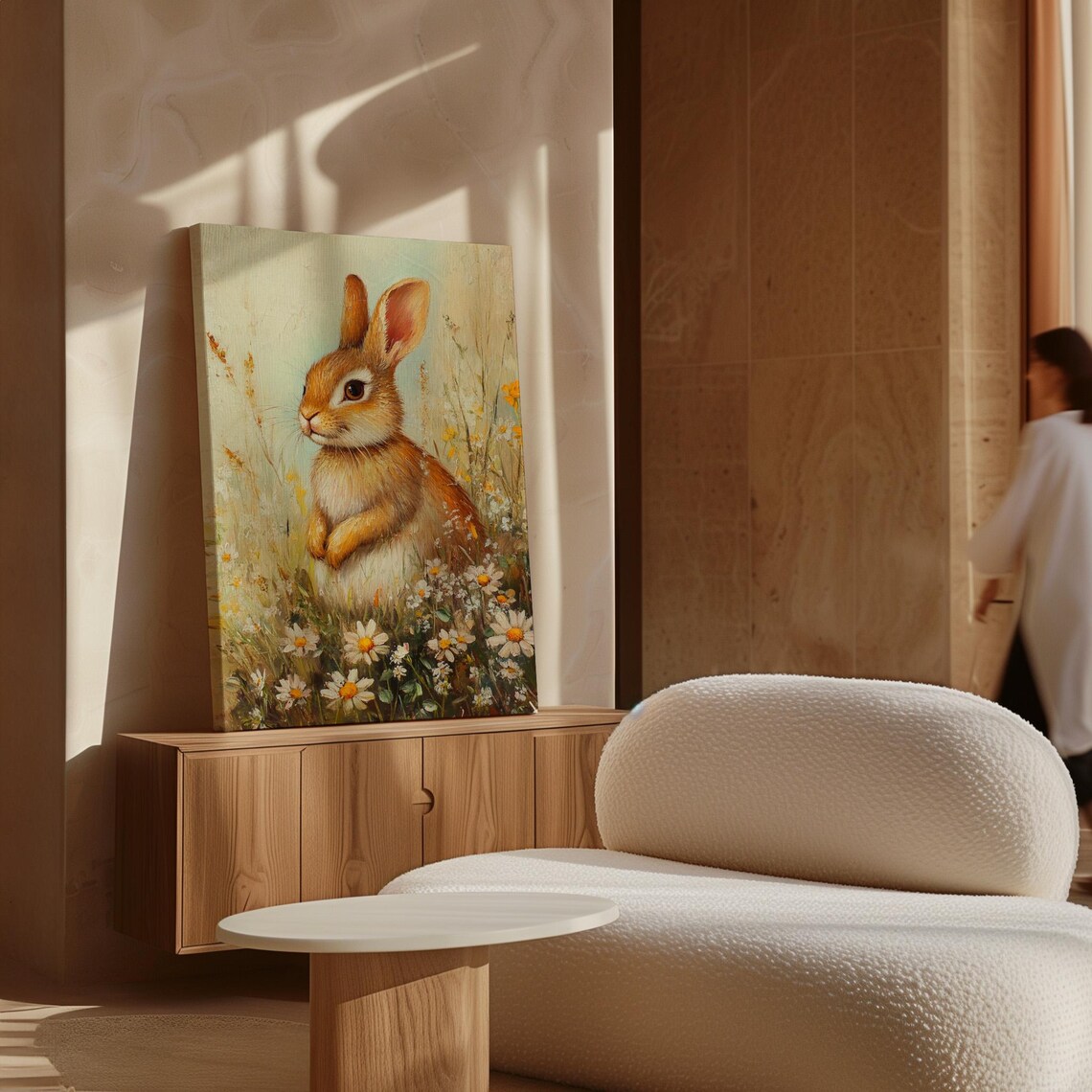 Charming Bunny, Whimsical Rabbit Meadow Art Print - Image 6