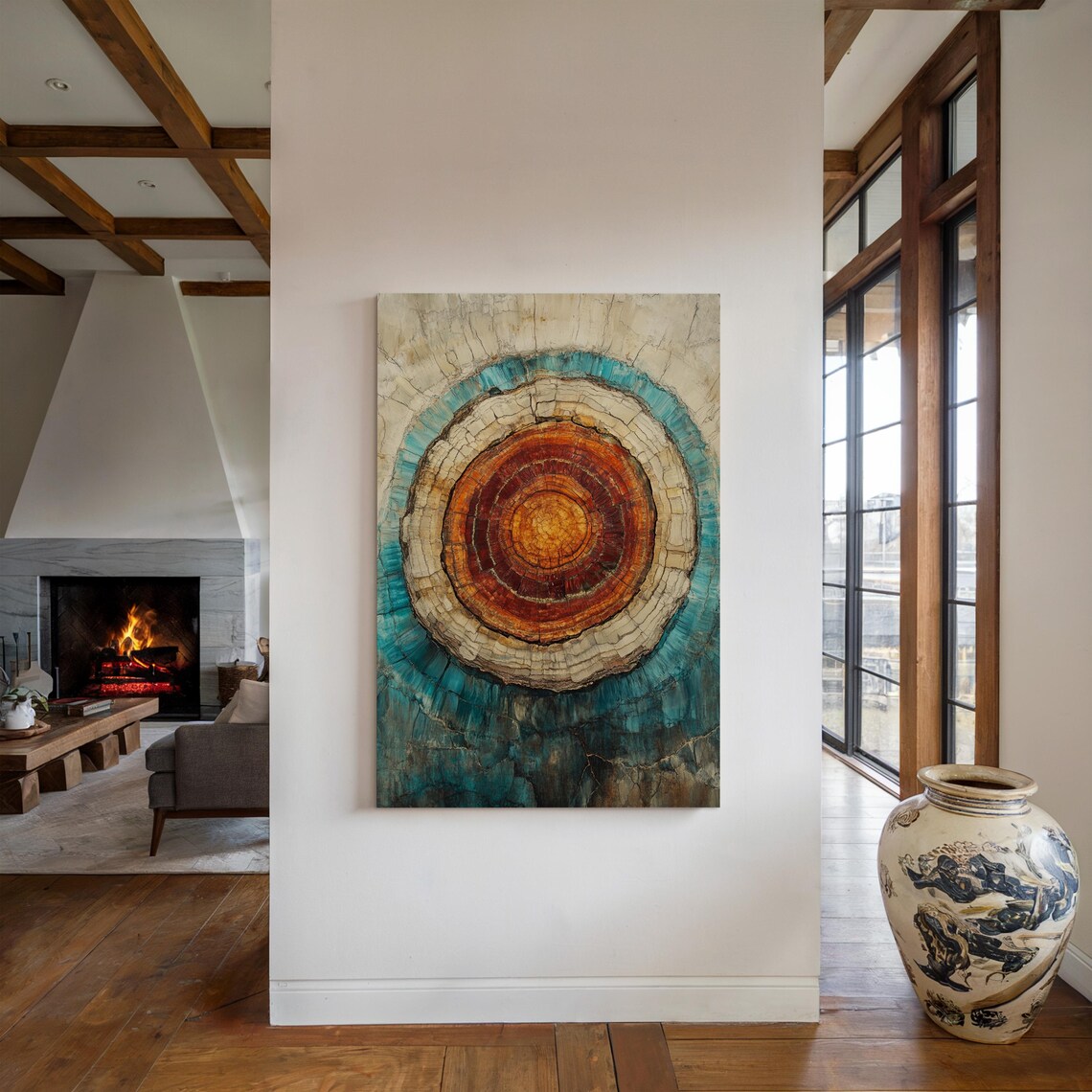Petrified Wood Abstract Tree Ring Geode Art Print - Image 4