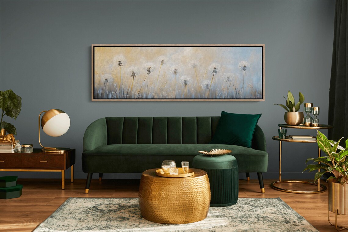 Soft Dandelion Field Dreamy Neutral Minimalist Floral Art Poster - Image 2