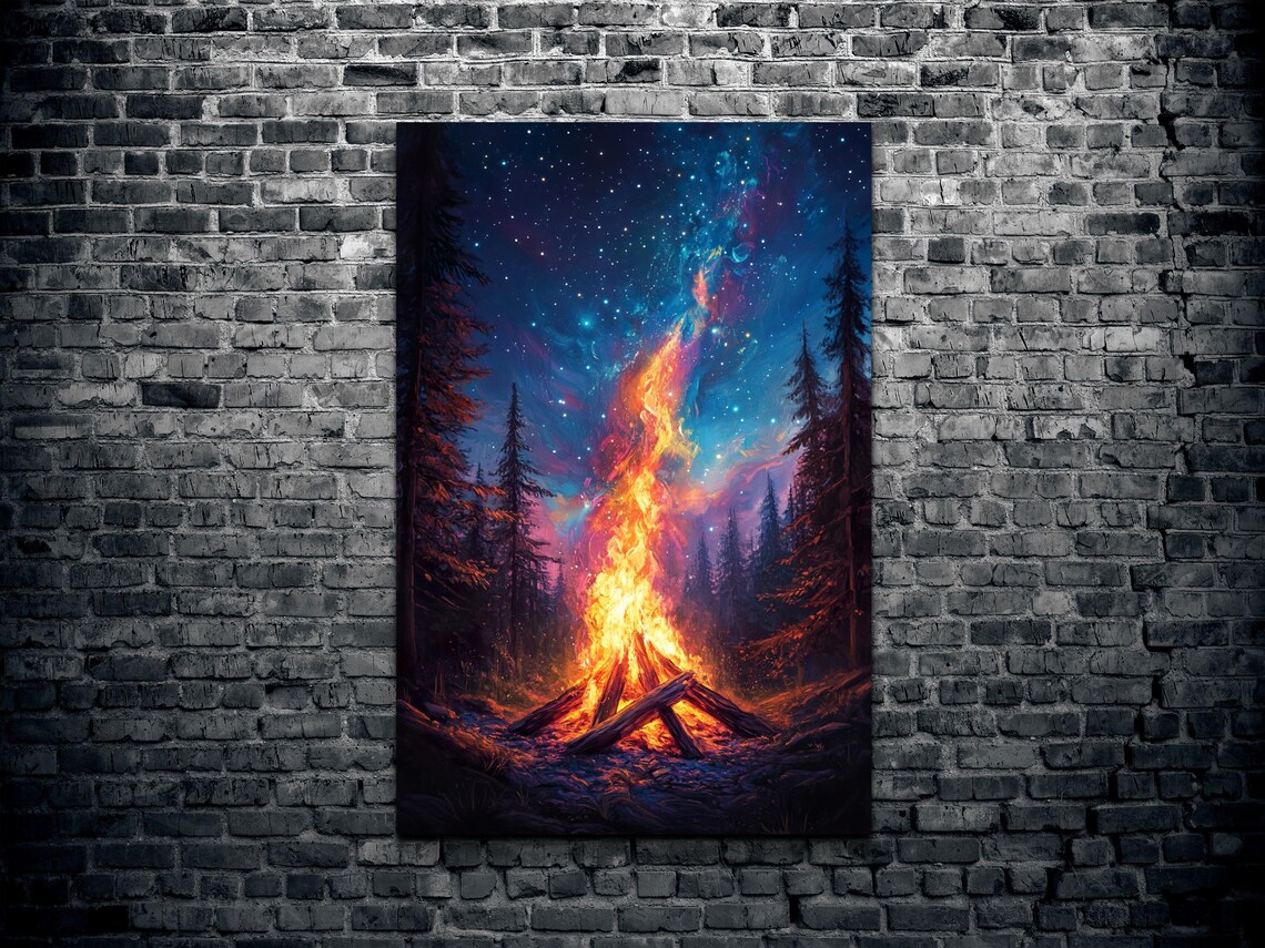 The Original Campfire Art Print, Autumn Season - Image 2
