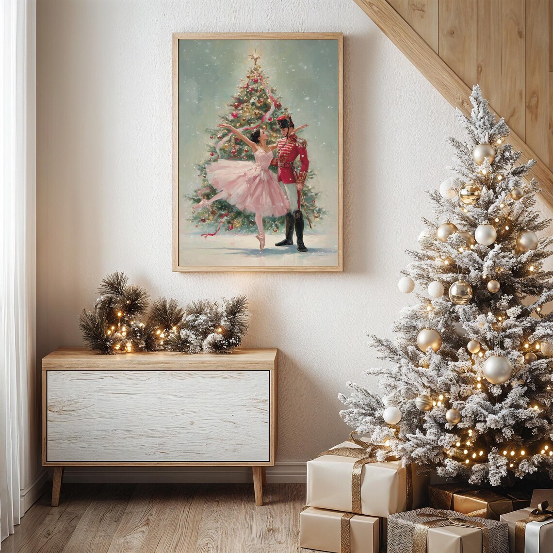 Nutcracker Ballet Christmas Dance Art Print