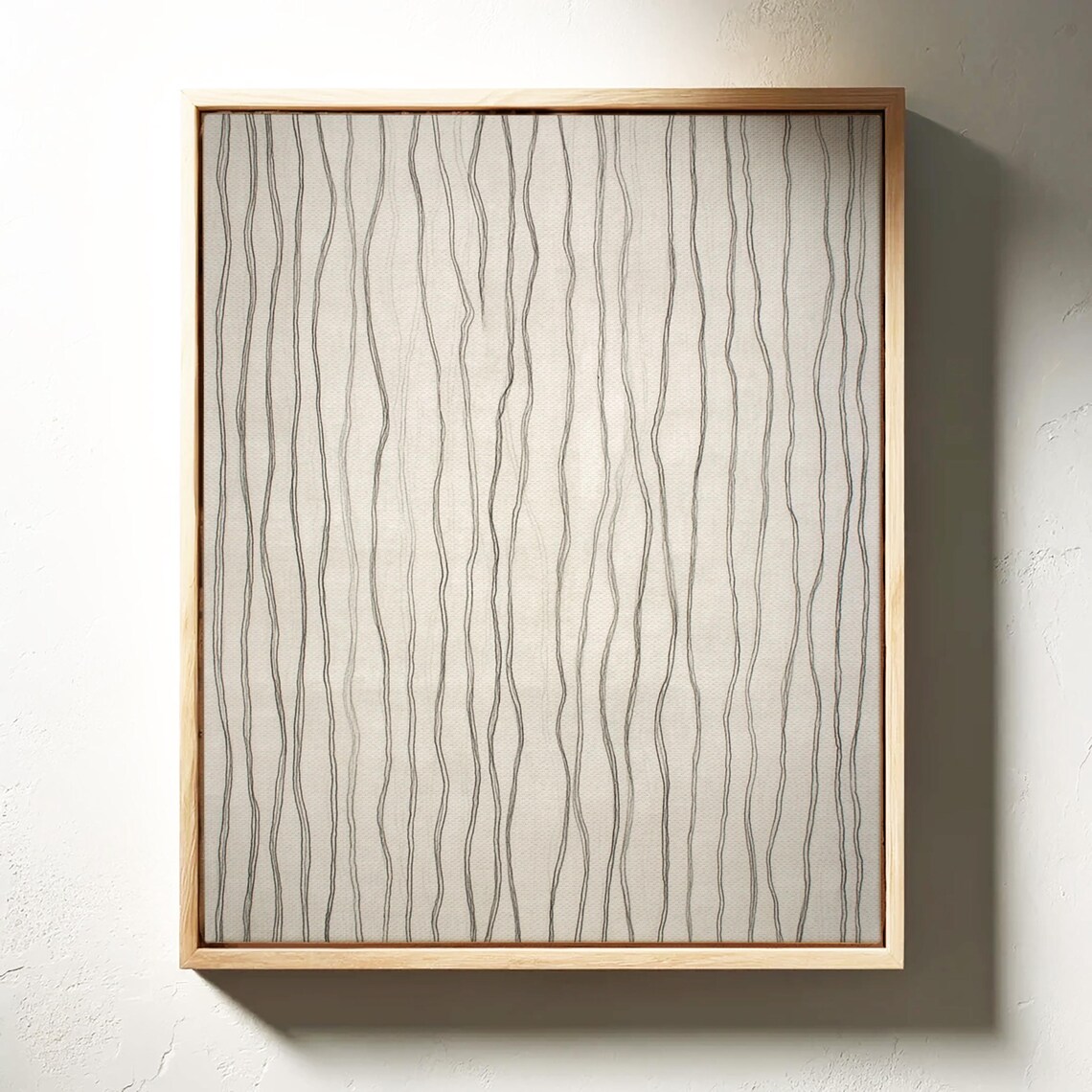 Minimalist Vertical Line Abstract, Neutral Tones Art Print