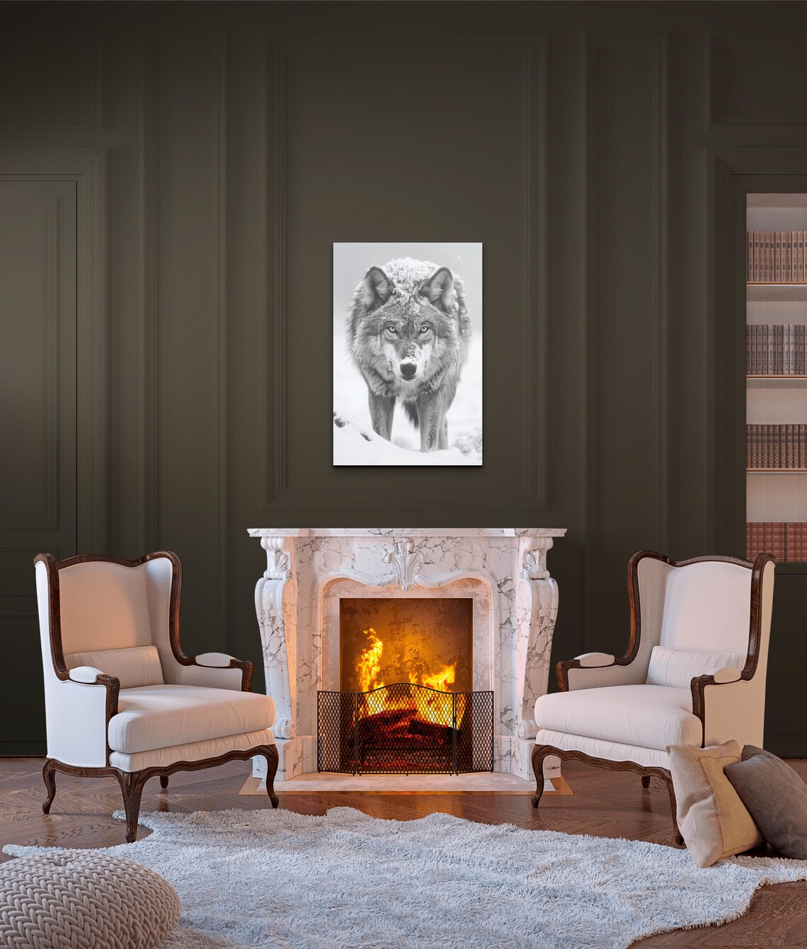 Wolf Walking In The Snow Art Print, Nature Wall - Image 3