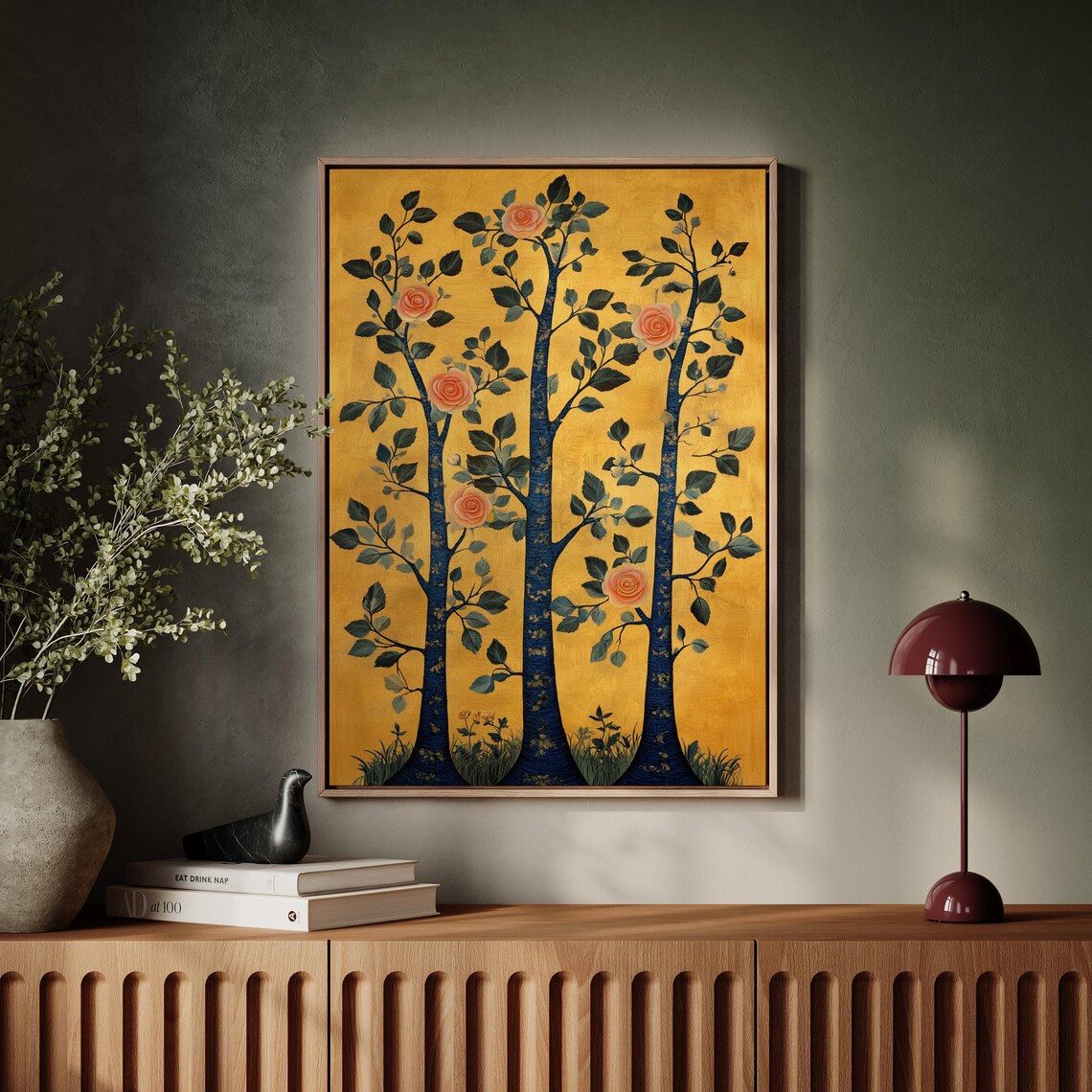 Red Rose Romantic Floral Painting, Elegant Decor - Image 7