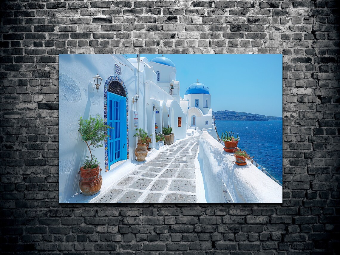 Santorini Seascape - Contemporary Art Print - Image 2