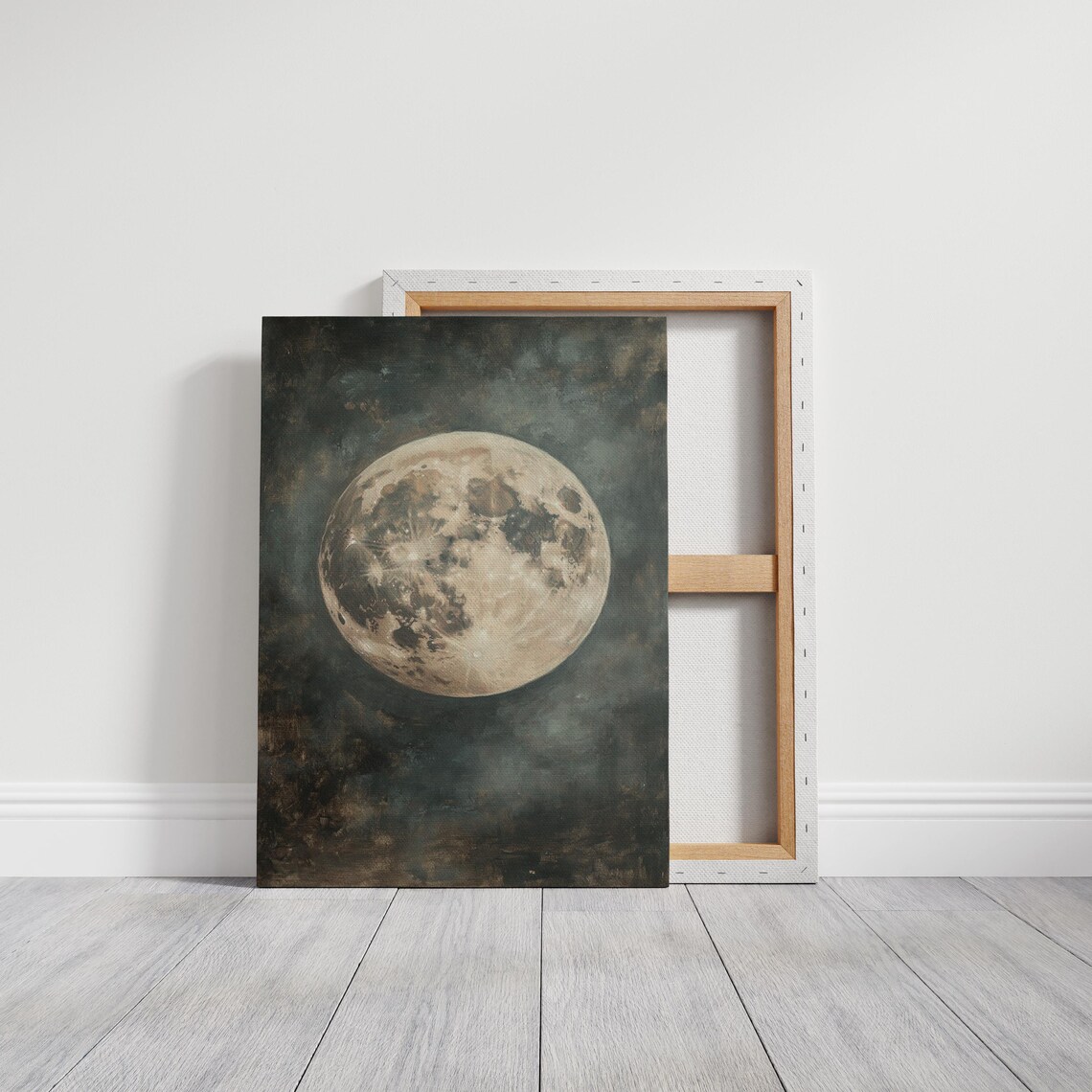 Vintage Full Moon Poster, Celestial Lunar Landscape - Image 3