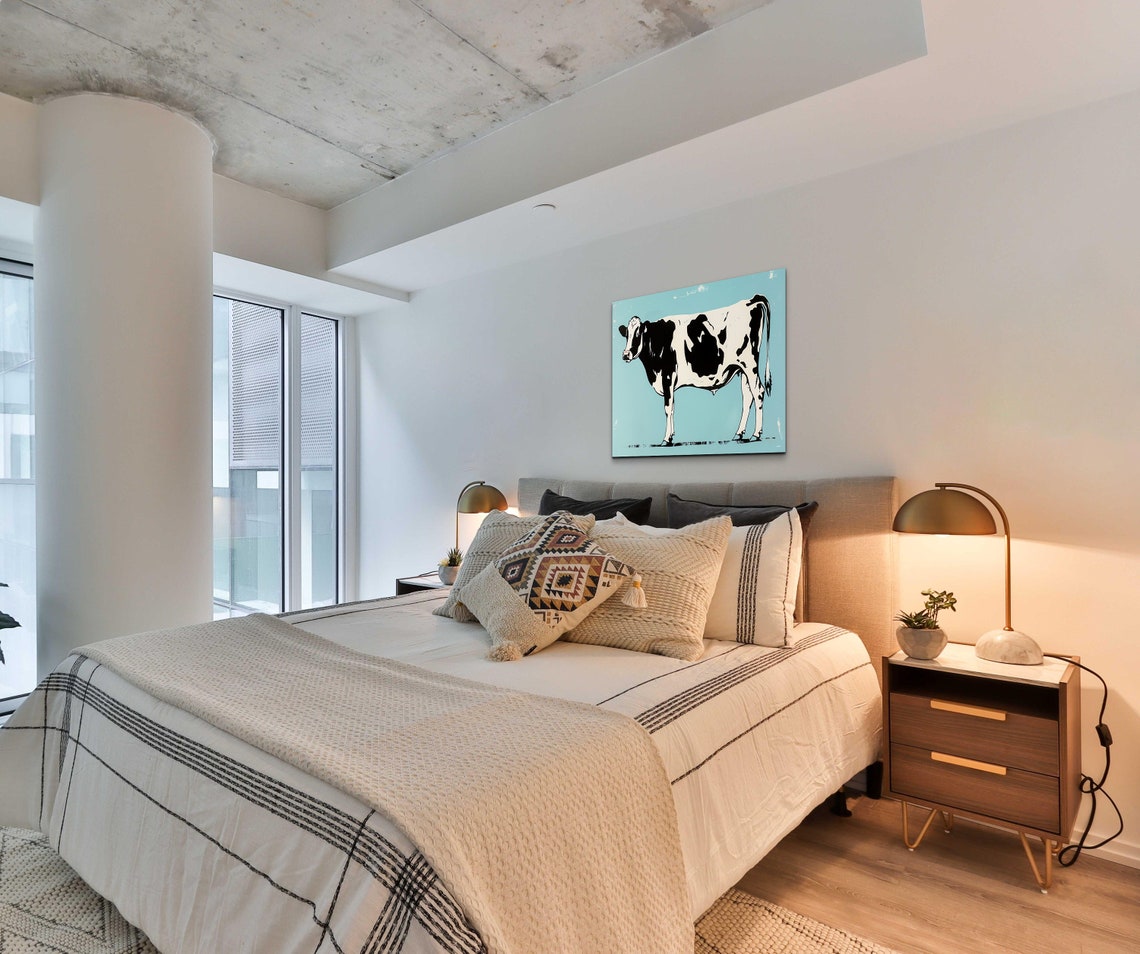 Spotted Holstein Cow Side Profile Retro Pop Art Farmhouse Poster - Image 3