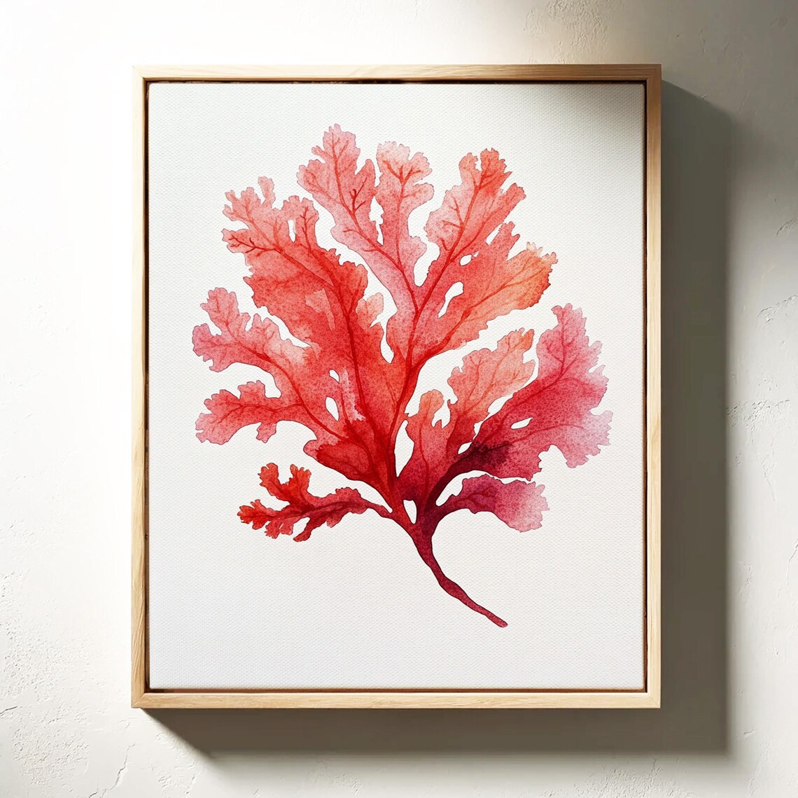 Red Coral Watercolor Abstract Coastal Art Print - Image 3