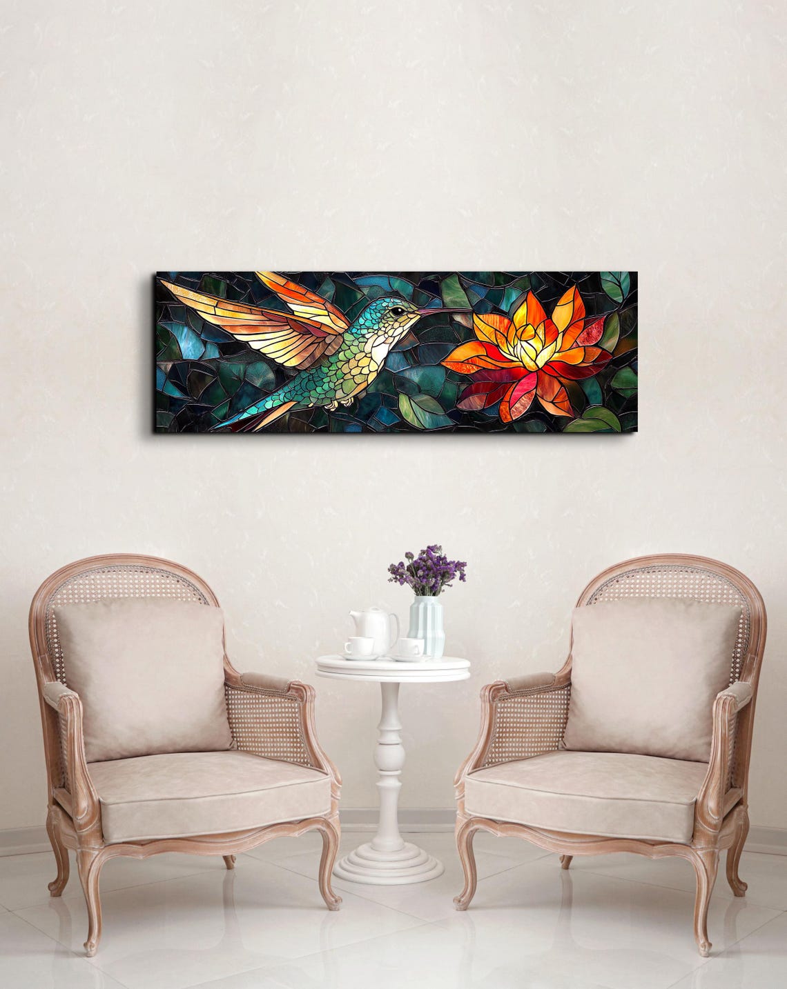 Stained Glass Hummingbird Art Print - Image 5