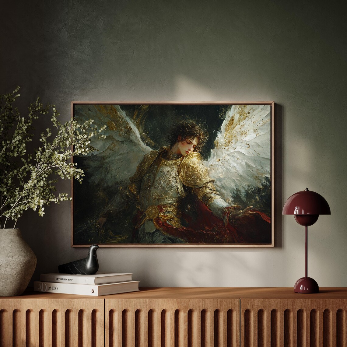 Archangel Warrior Angel Golden Armor Divine Guardian Faith Poster - Image 2