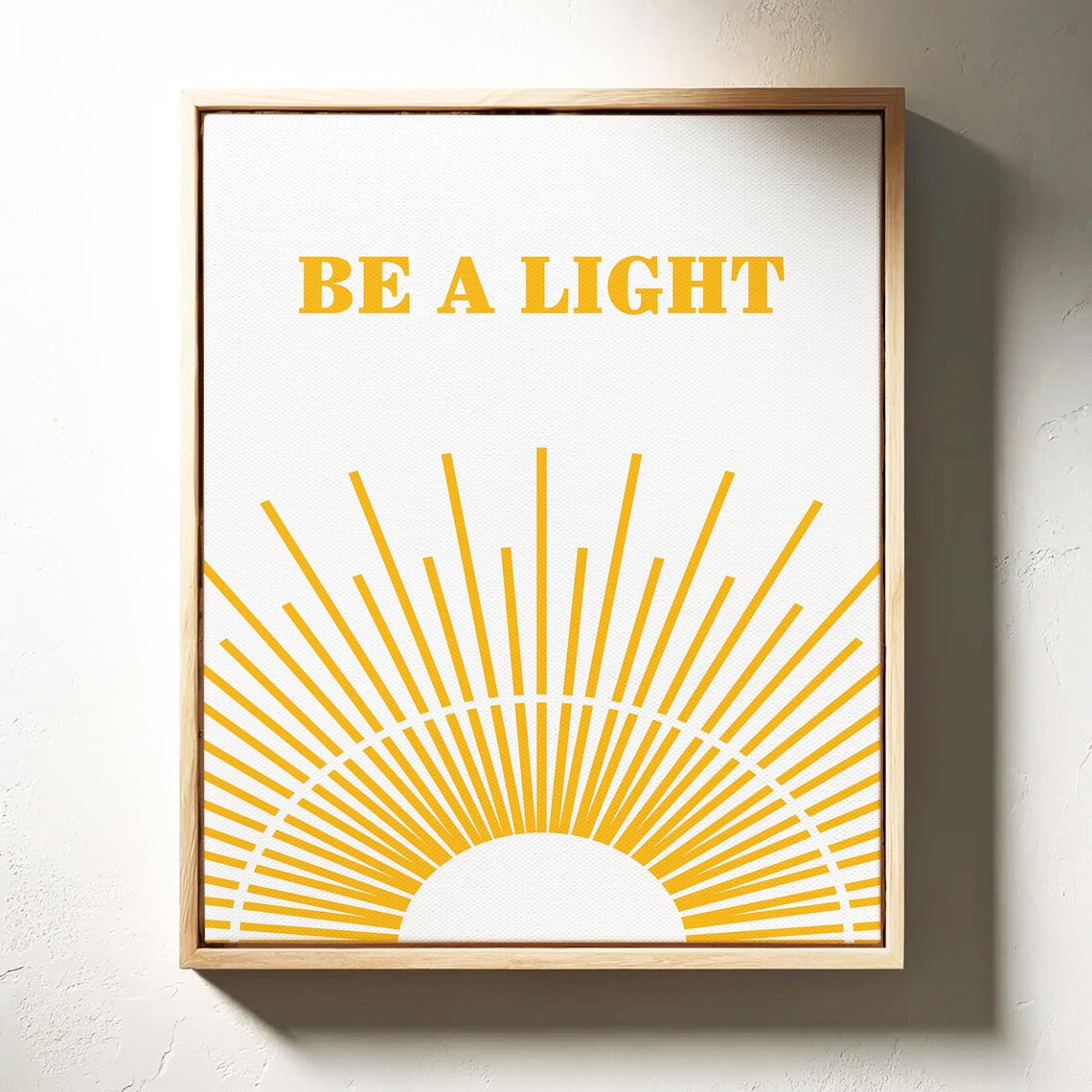 Be a Light Yellow Sunburst Modern Inspirational Quote Poster - Image 2