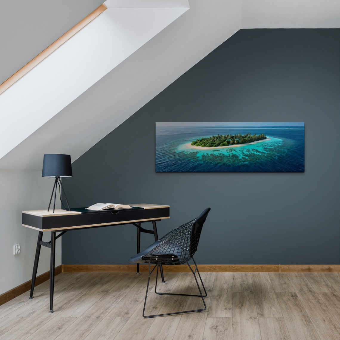 Tropical Island Aerial Turquoise Lagoon Paradise Beach Panoramic Print - Image 4
