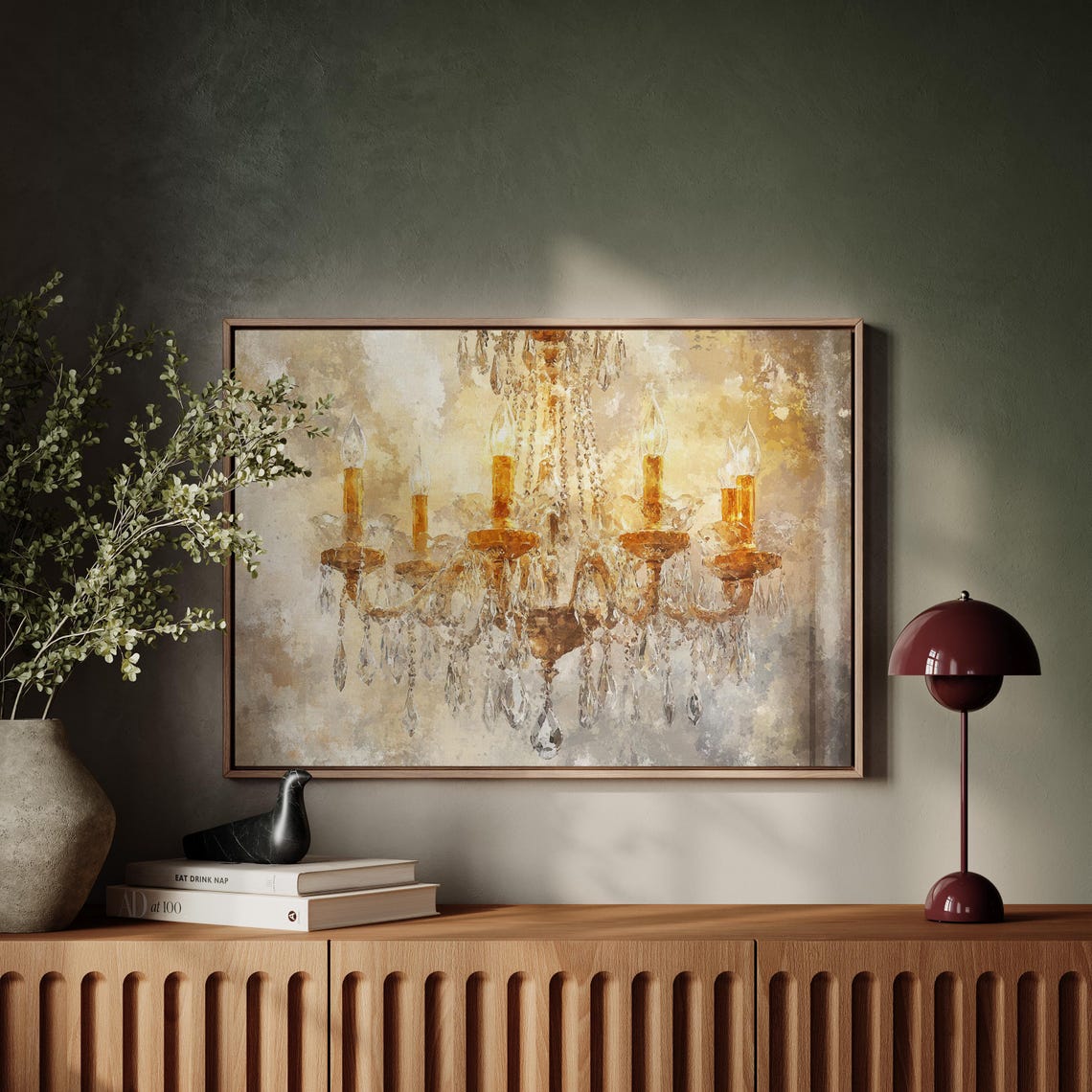 Golden Crystal Chandelier French Country Elegant Wall Poster - Image 4