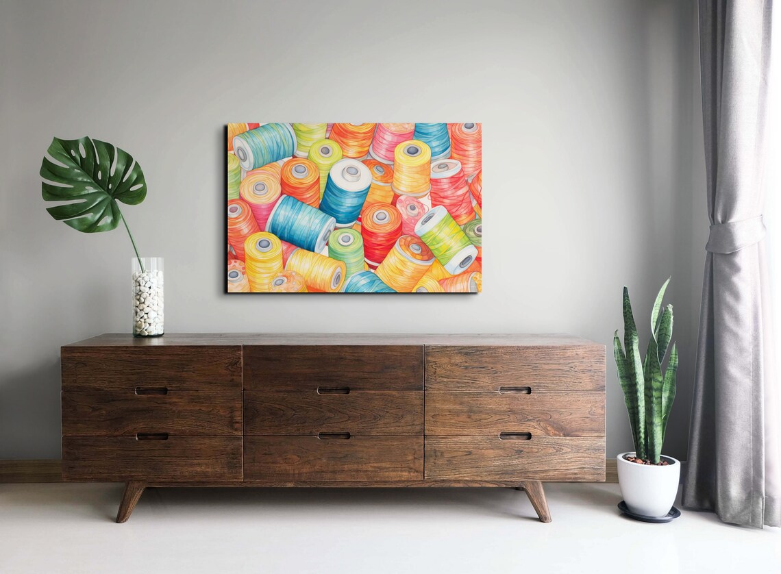 Thread And Sewing Colorful Minimalist Wall Print - Image 7