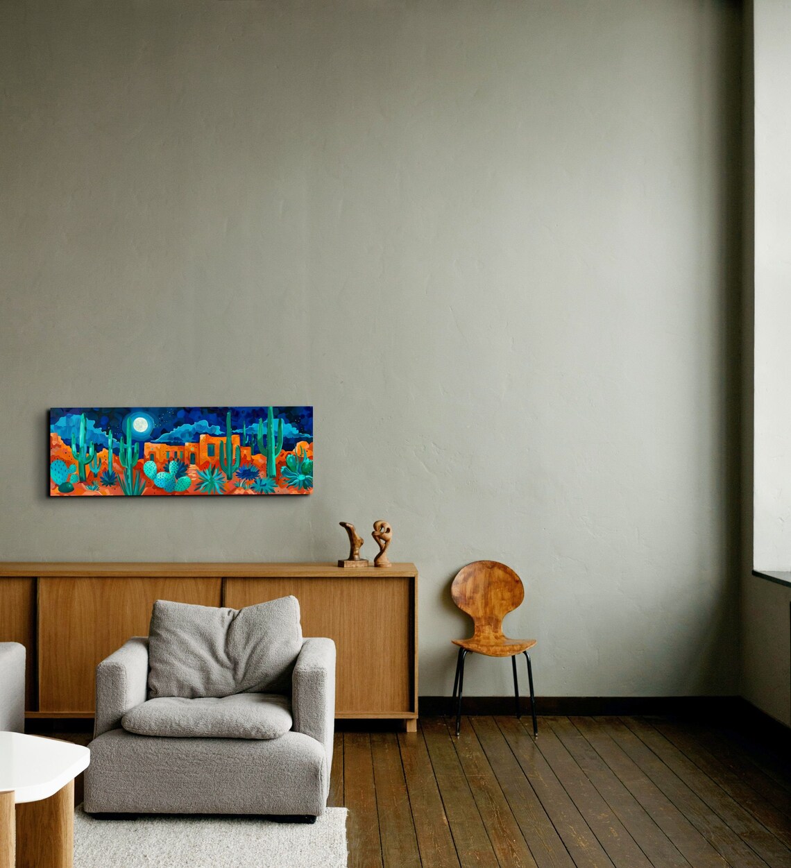 Southwest Desert Watercolor Panoramic Wall Art Print - Image 4