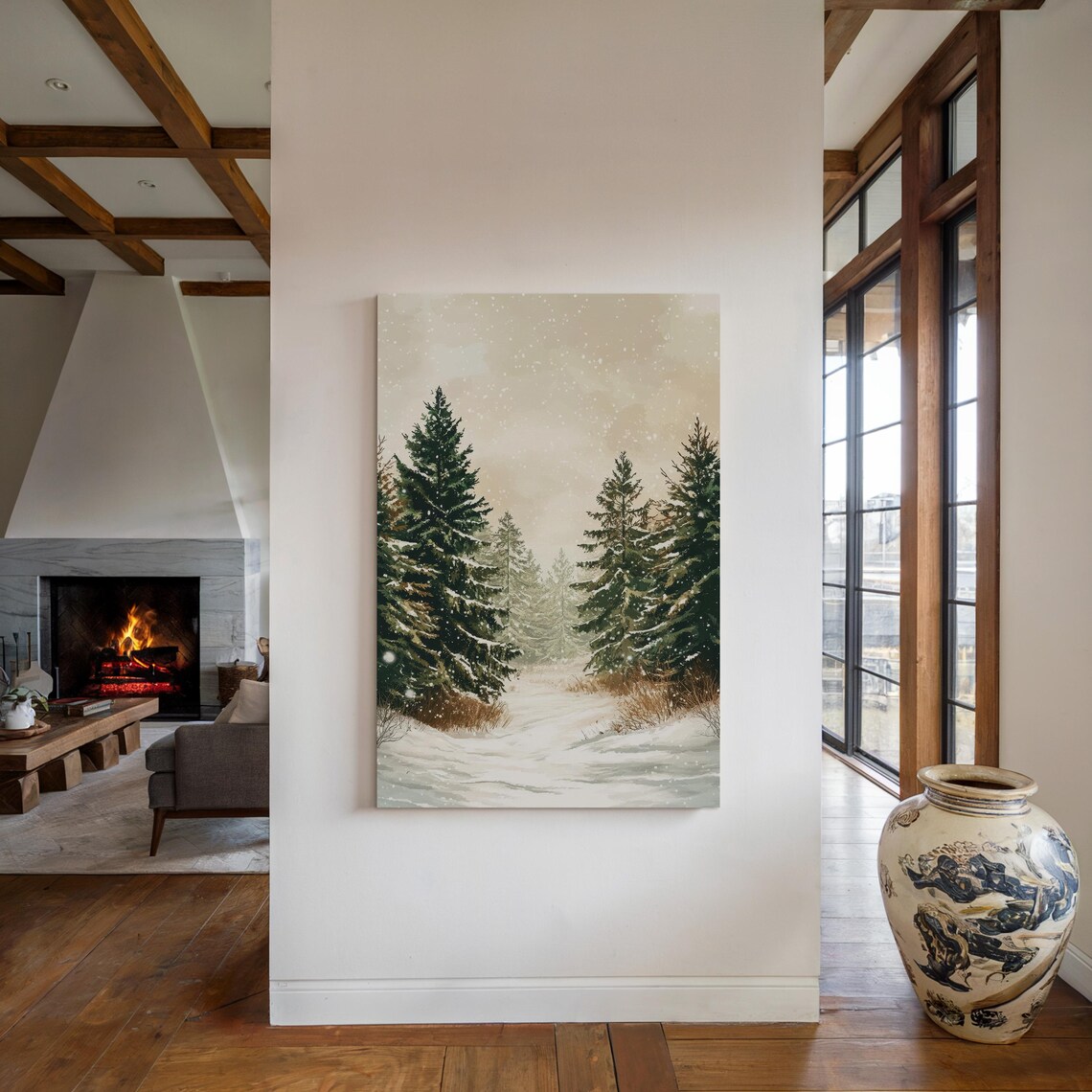 Snow Crusted Primitive Christmas Trees, Farmhouse Christmas Decor - Image 4