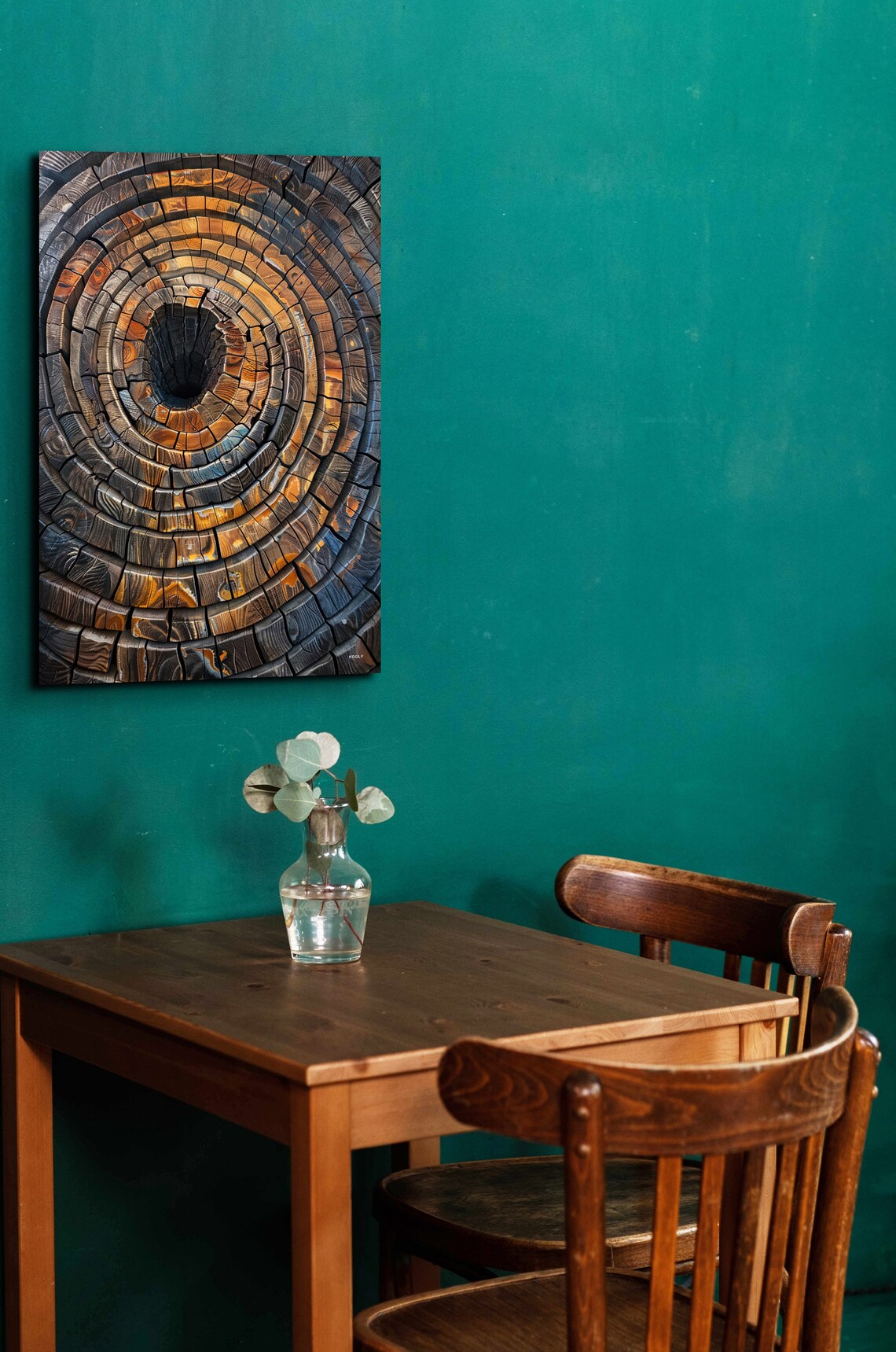 Hollow Log Tree Rings Spiral Golden Wood Macro Detail Art Poster - Image 5