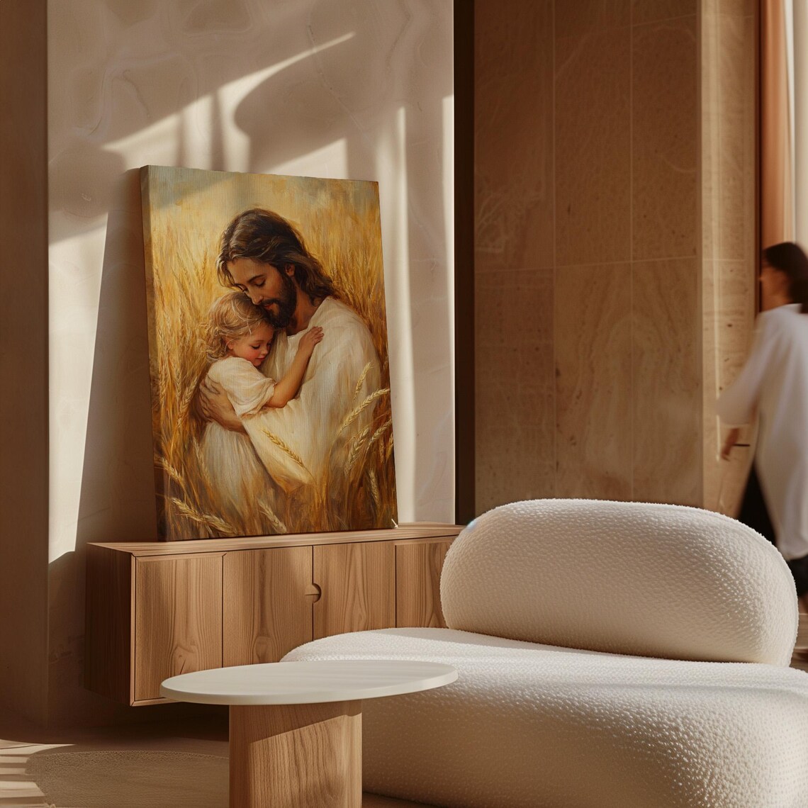 Jesus Hugging a Child Tenderly in a Golden Wheat Field Christian Poster - Image 7