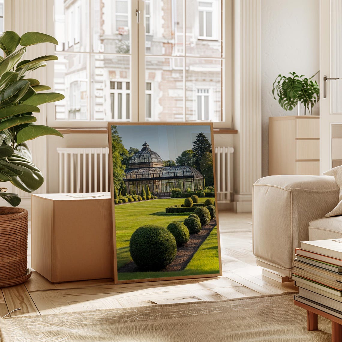 Victorian Glasshouse Garden Art Elegant Botanical Architecture Print