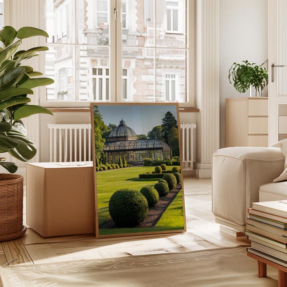 Victorian Glasshouse Garden Art Elegant Botanical Architecture Print
