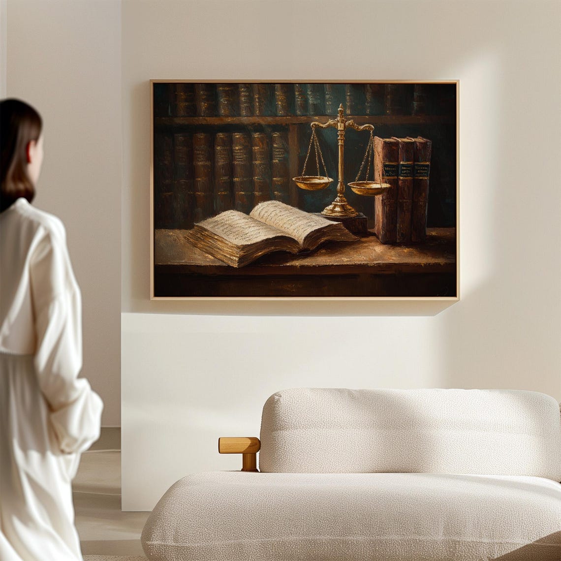 Scales Of Justice Wall Art Law Office Decor Vintage Legal Books Painting Lawyer Gift Courtroom Artwork Legal Print - Image 2