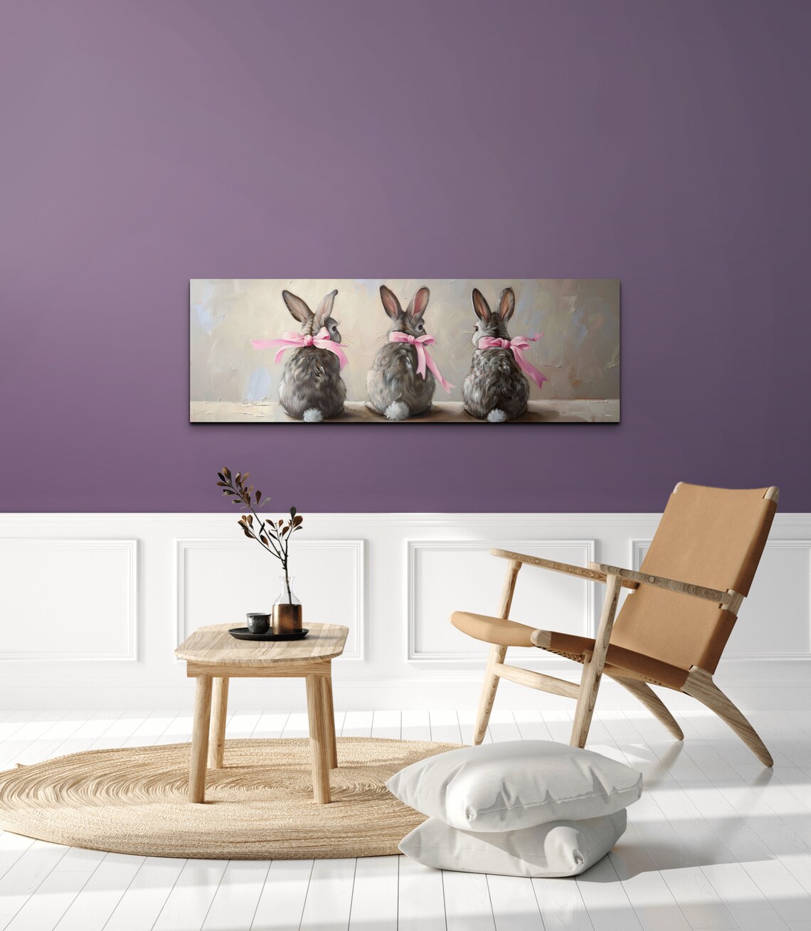 Bunny Landscape - Easter Wall Art, Panoramic Art - Image 4