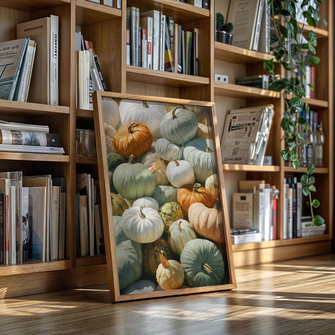 Pastel Pumpkin Patch Autumn Harvest Wall Art