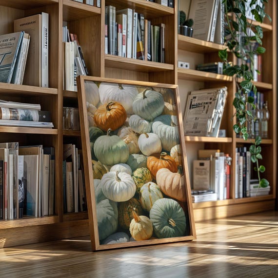 Pastel Pumpkin Patch Autumn Harvest Wall Art