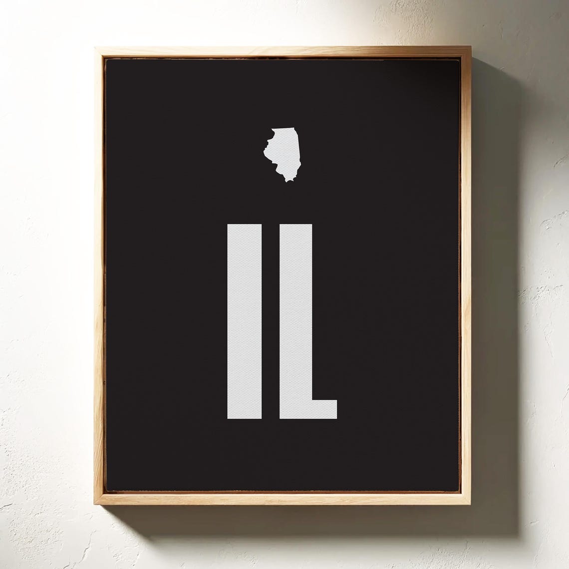 Illinois IL State Abbreviation Minimalist Black and White Poster