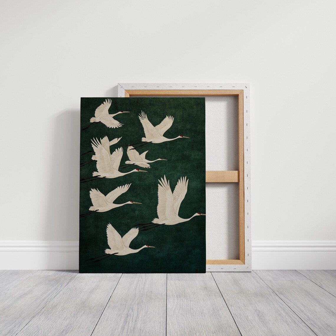 Sandhill Cranes In Flight, Minimalist Wildlife Poster - Image 3
