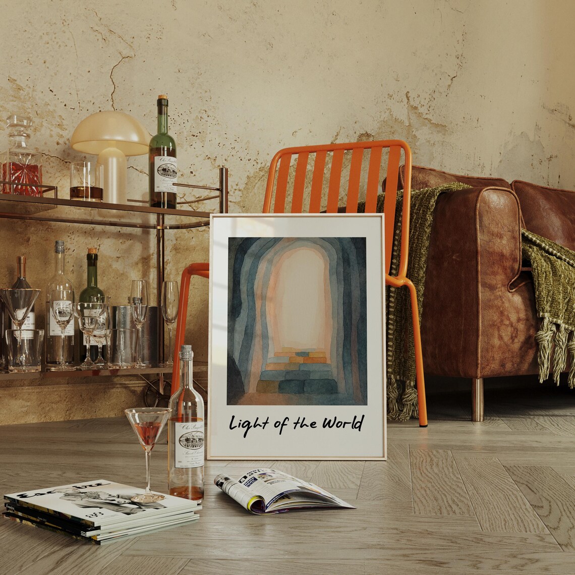 Light Of The World Watercolor, Christian Quote Art - Image 2